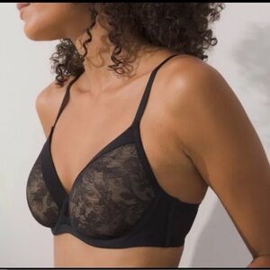 Soma Lightest Lift Lace Perfect‎ Coverage Bra 38DD Black